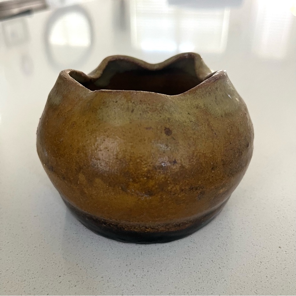 Pottery Ruffled Edge Handmade Vessel - Picture 4 of 16